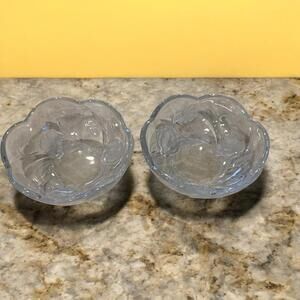 Savoir Vivre California Poppies Salad Dessert  Glass Bowl 5.5 inch  Set of 2